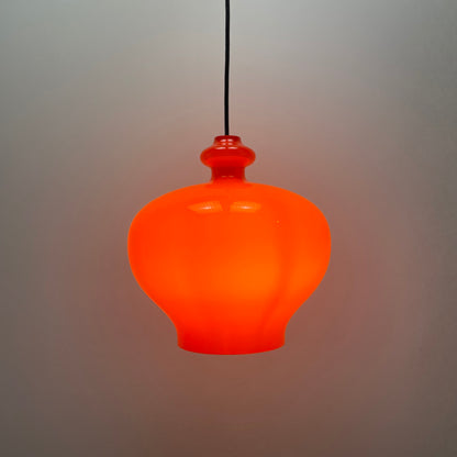 Orange glass pendant light OPLIGHT 62 by Hans Agne Jakobsson XL 1960