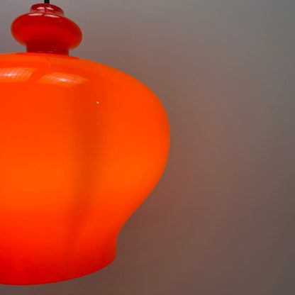 Orange glass pendant light OPLIGHT 62 by Hans Agne Jakobsson XL 1960