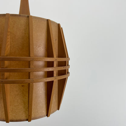 Japandi style wooden pendant from the 1970's