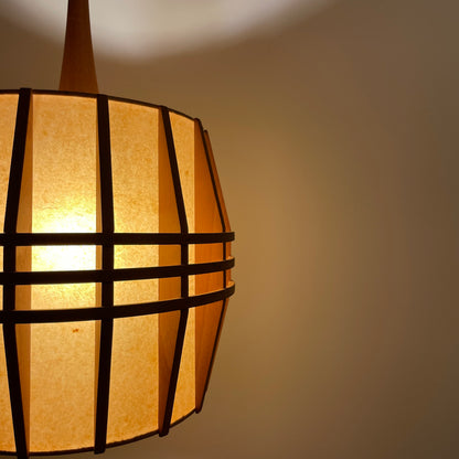 Japandi style wooden pendant from the 1970's