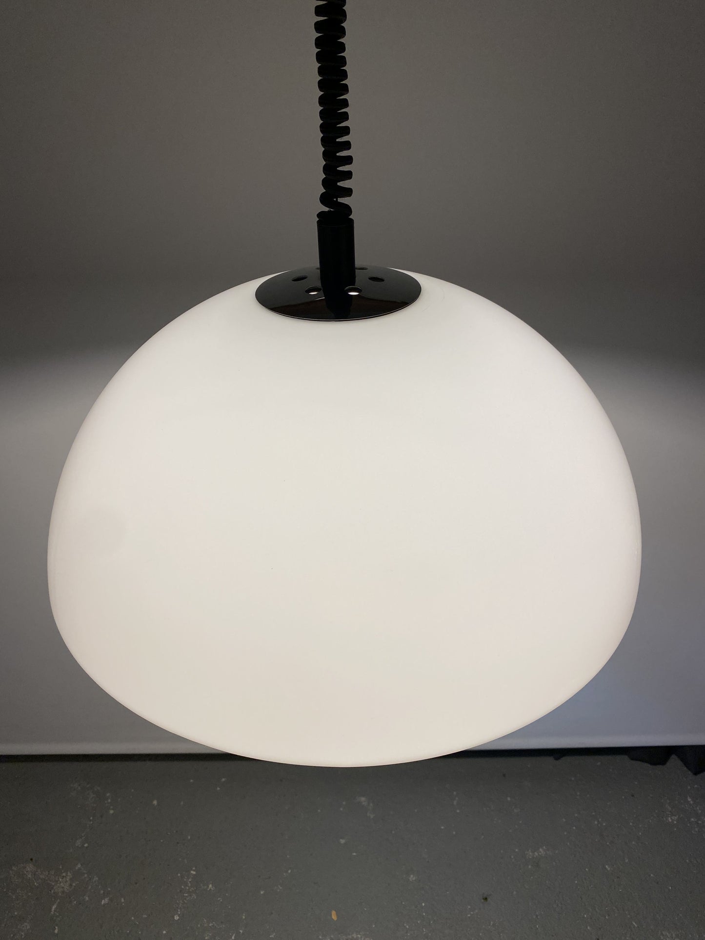 Vintage white plexiglass/acrylic pendant light by GePo Amsterdam XL 1975