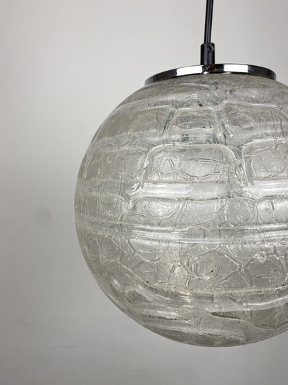 Frosted glass globe Pendant Lamp by Doria Leuchten 1960