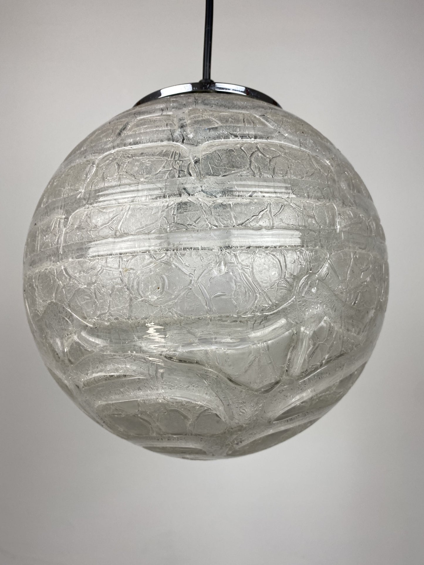 Frosted glass globe Pendant Lamp by Doria Leuchten 1960