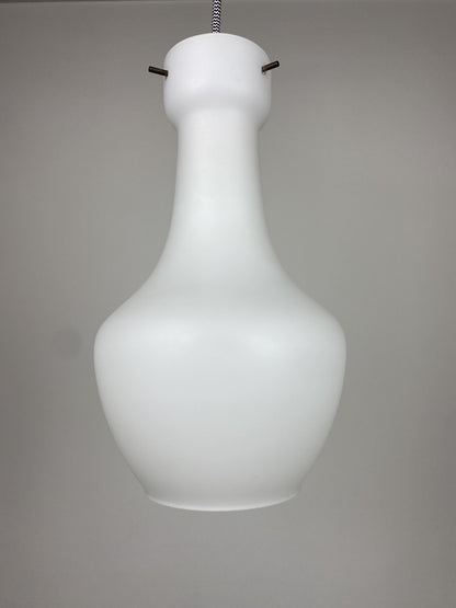 Italian white glass pendant light by Targetti Sankey 1960