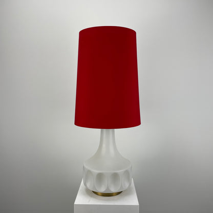 White frosted glass floor or table lamp by Peill & Putzler 1960