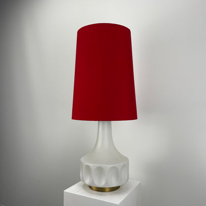 White frosted glass floor or table lamp by Peill & Putzler 1960