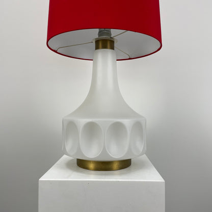 White frosted glass floor or table lamp by Peill & Putzler 1960