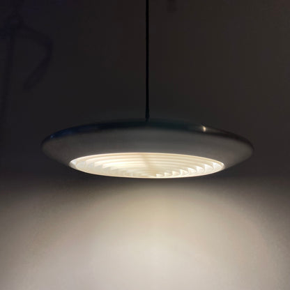 1 of 2 Silver DISKOS pendant lamp by Jo Hammerborg for Fog & Mørup 1960