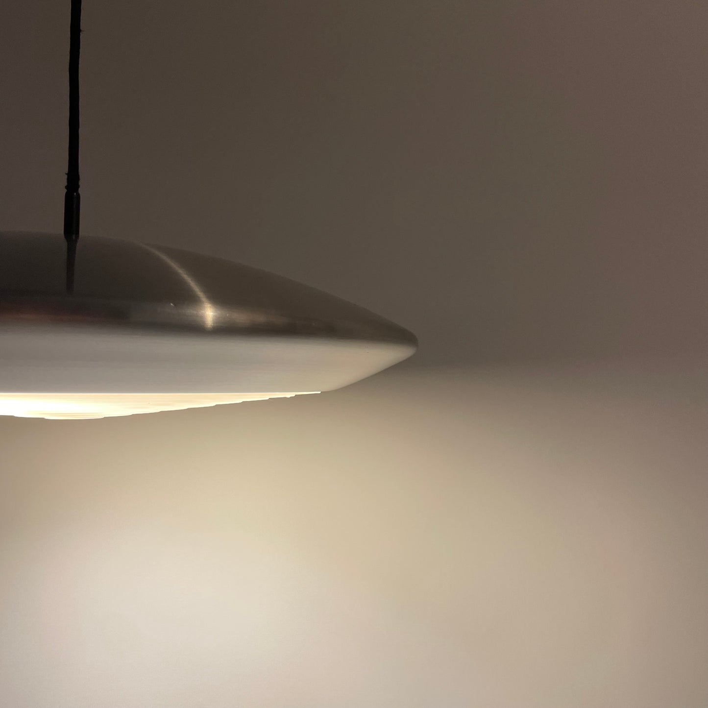 1 of 2 Silver DISKOS pendant lamp by Jo Hammerborg for Fog & Mørup 1960