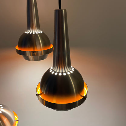 Cascade UFO pendant light made by VEB Metalldrücker Halle Germany 1970