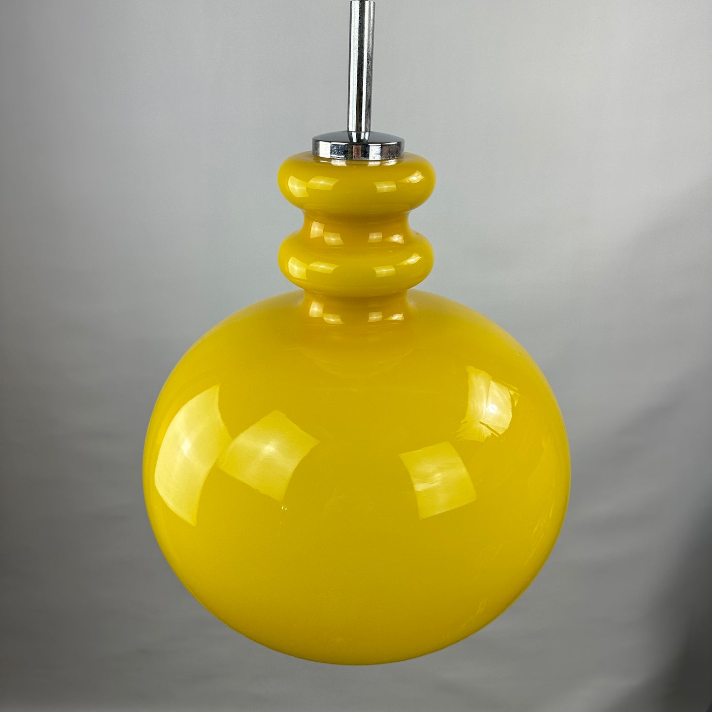 Large yellow glass pendant light XL by Peill and Putzler