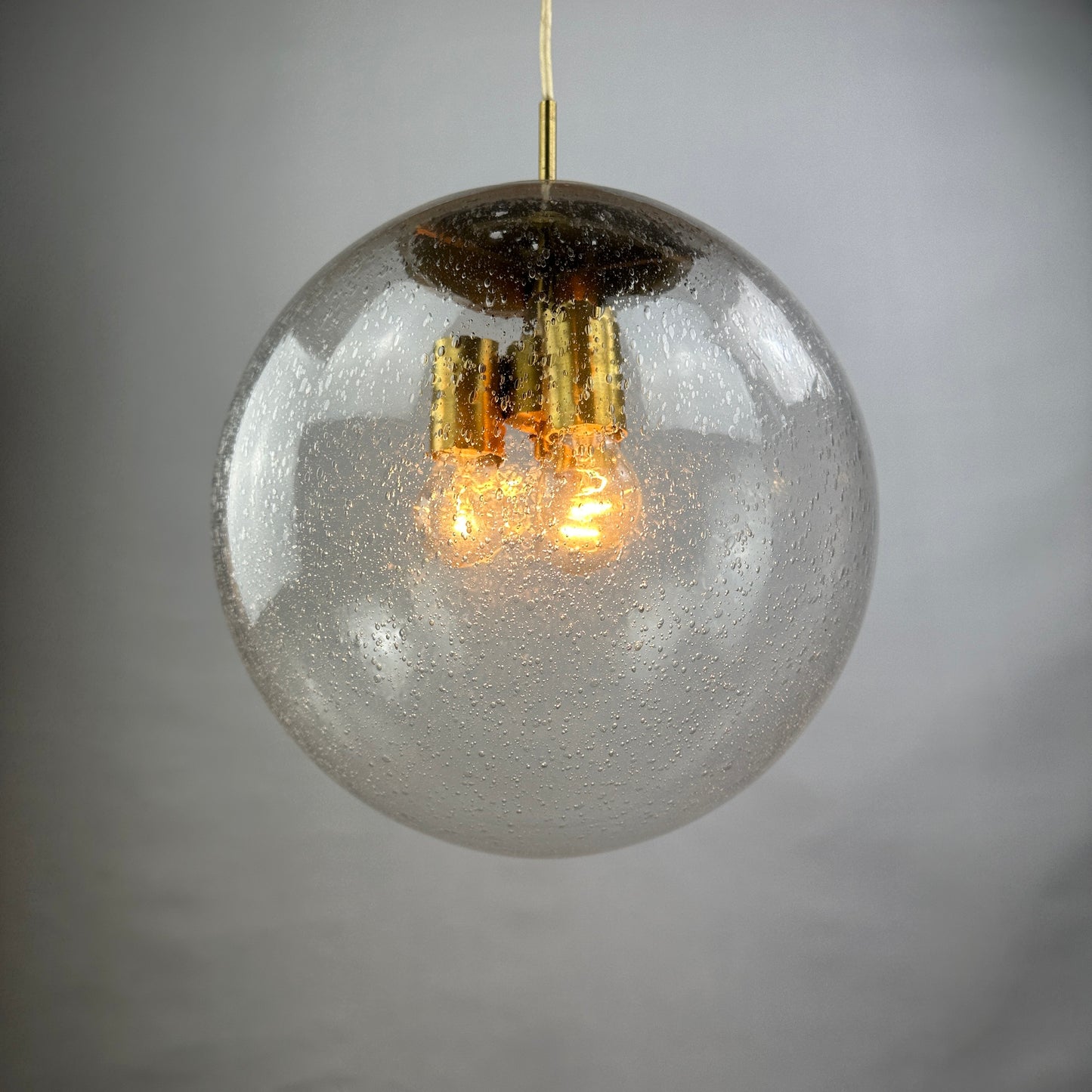 1 of 4 Large glass globe pendant Lamp by Doria Leuchten 1960