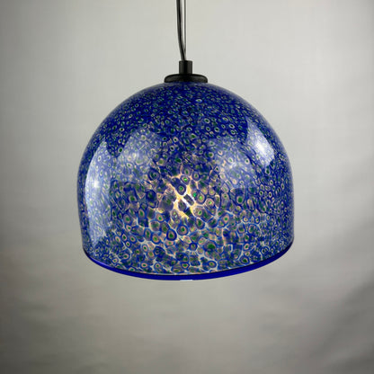 Blue Murano pendant light Neverrino by Gae Aulenti for Vistosi, 1976
