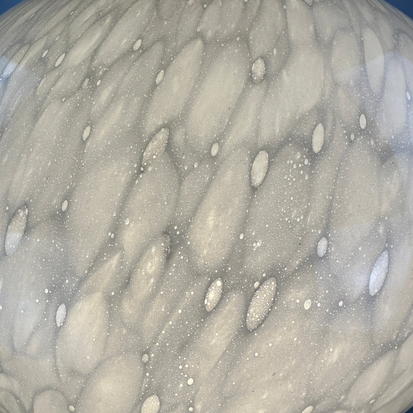 Rare marbled white globe glass pendant light by Peill and Putzler 1970