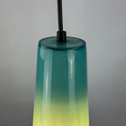 Light blue glass pendant light by Massimo Vignelli for Venini, 1950