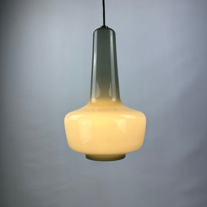 Grey opaline glass pendant lamp KRETA for Holmegaard by Jacob Bang