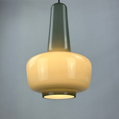 Grey opaline glass pendant lamp KRETA for Holmegaard by Jacob Bang