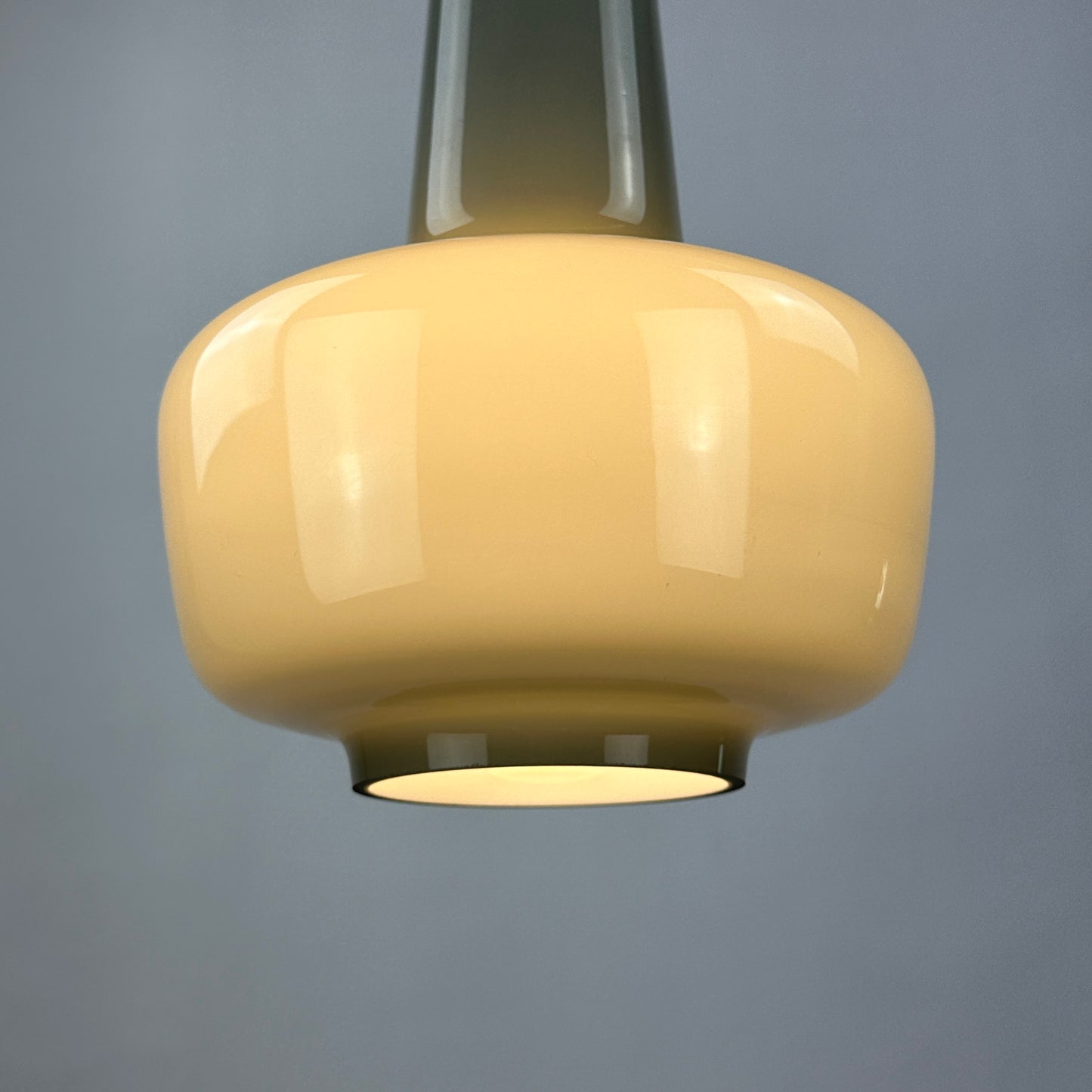 Grey opaline glass pendant lamp KRETA for Holmegaard by Jacob Bang