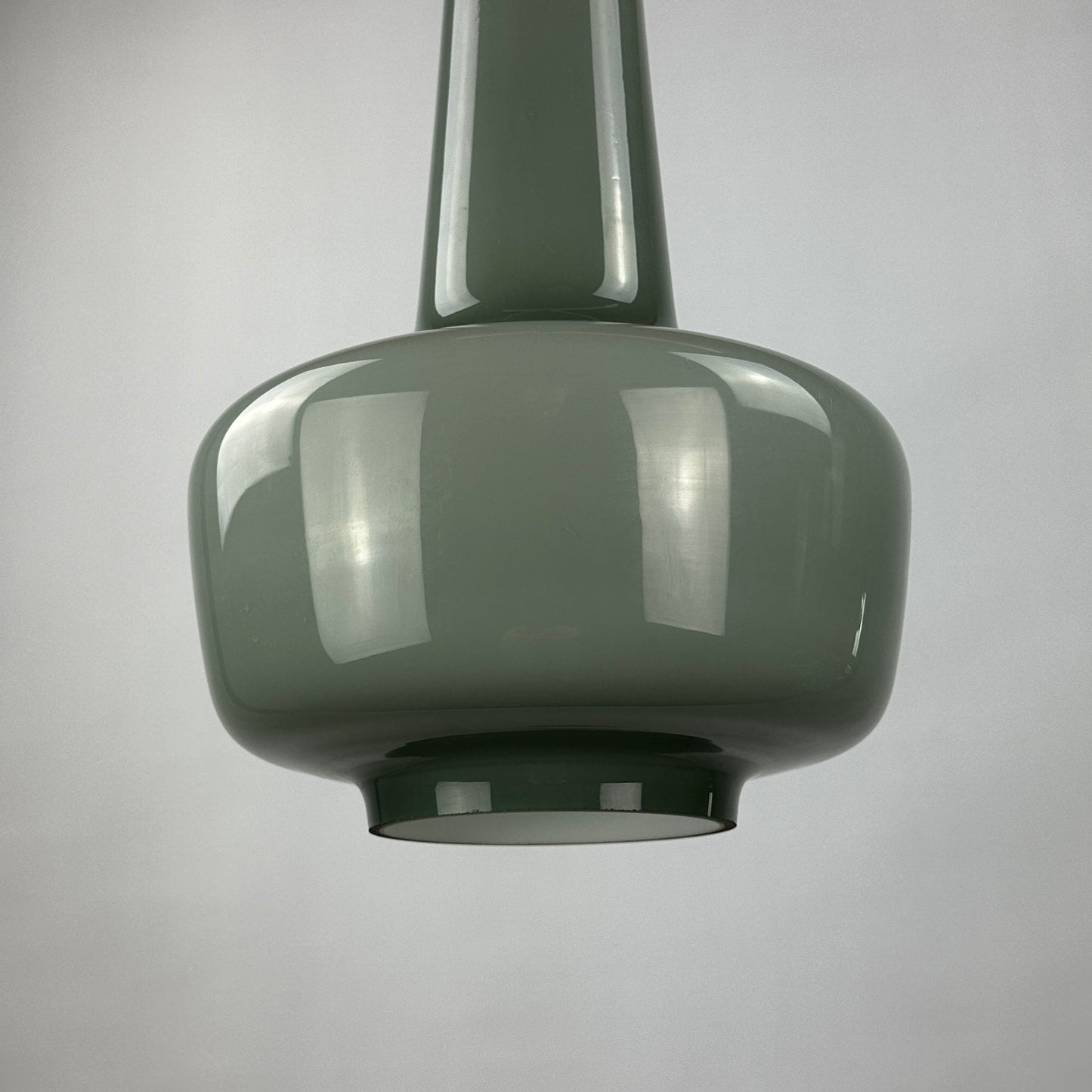 Grey opaline glass pendant lamp KRETA for Holmegaard by Jacob Bang