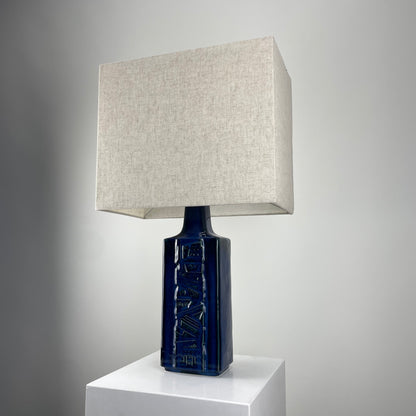 Danish blue ceramic table lamp by Désirée Stentoj, 1960