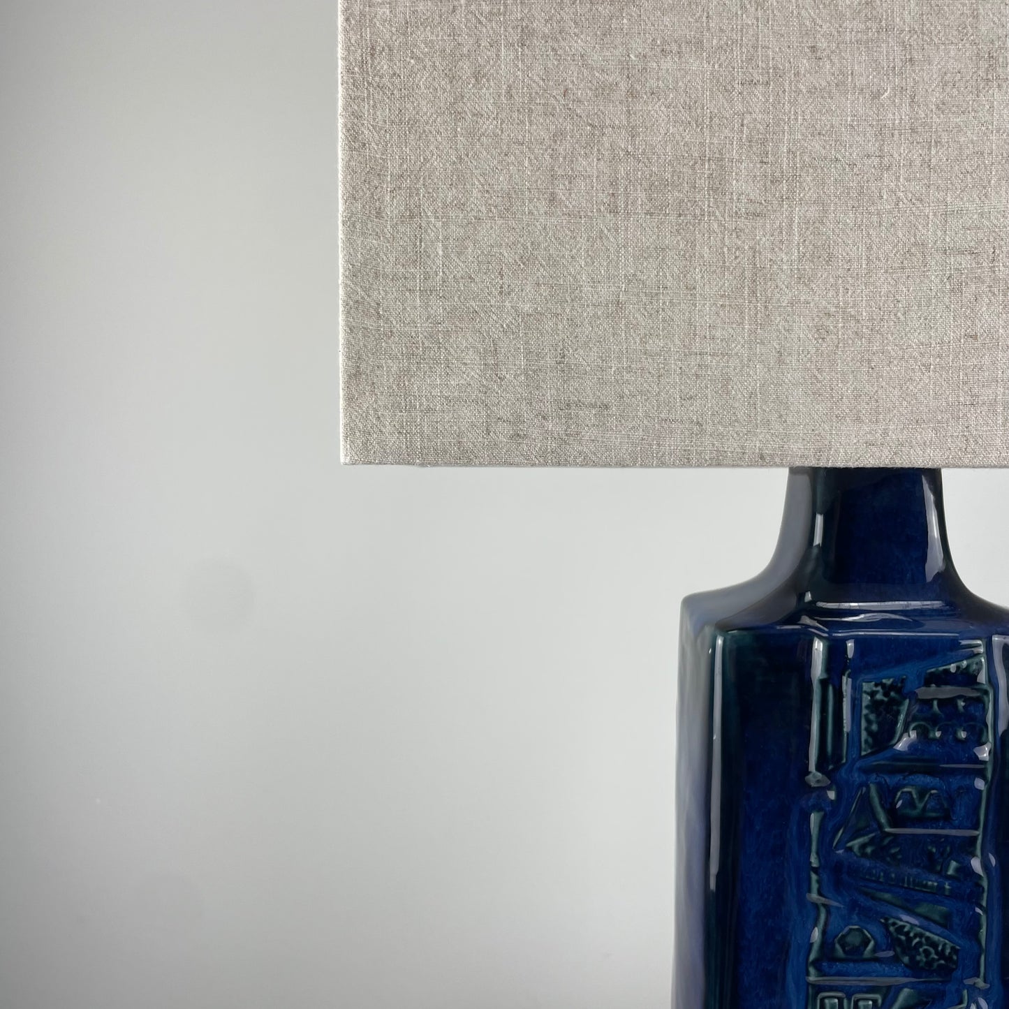 Danish blue ceramic table lamp by Désirée Stentoj, 1960