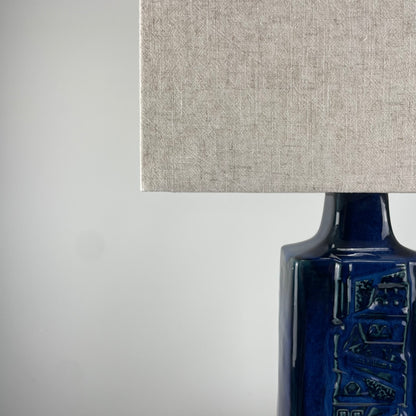 Danish blue ceramic table lamp by Désirée Stentoj, 1960