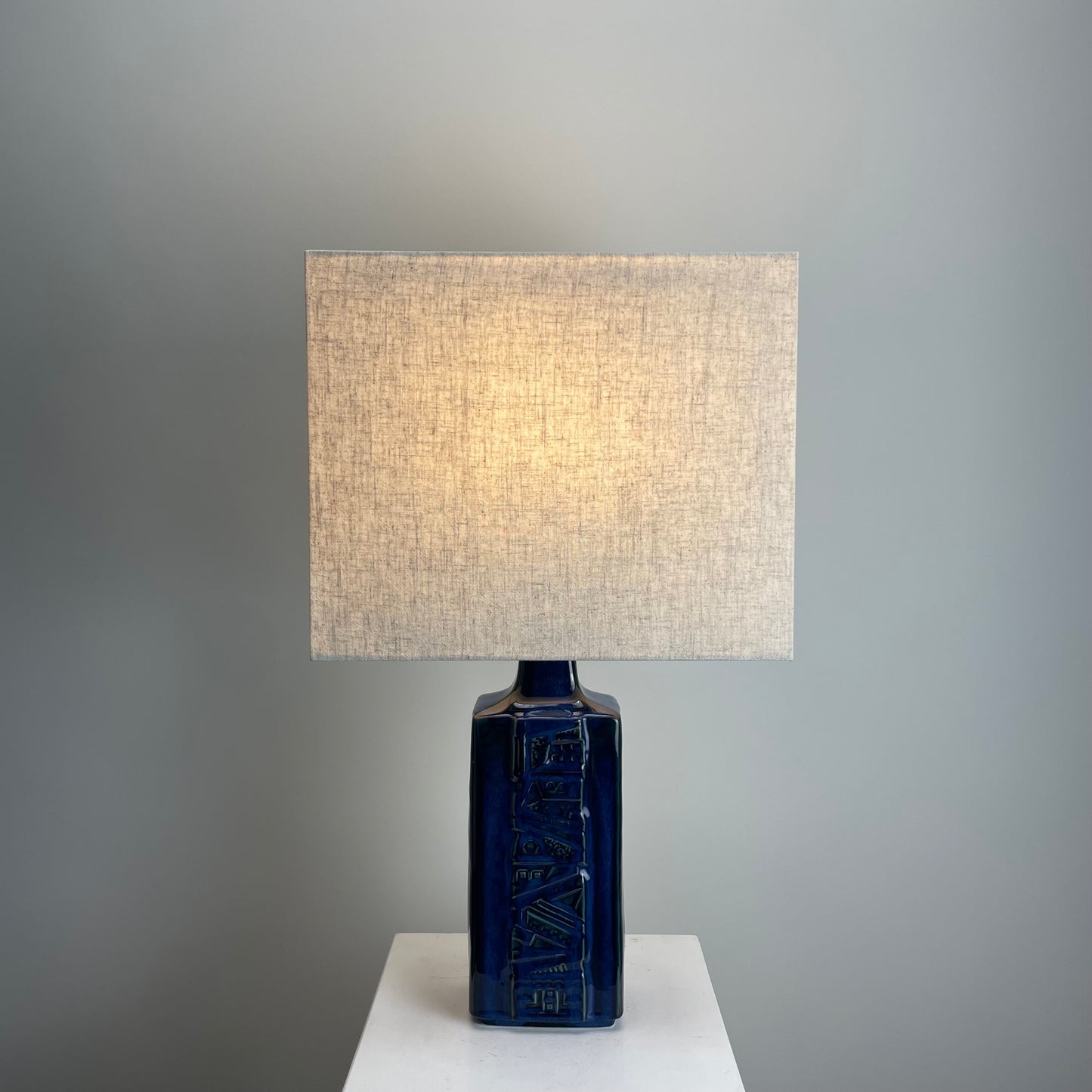 Danish blue ceramic table lamp by Désirée Stentoj, 1960