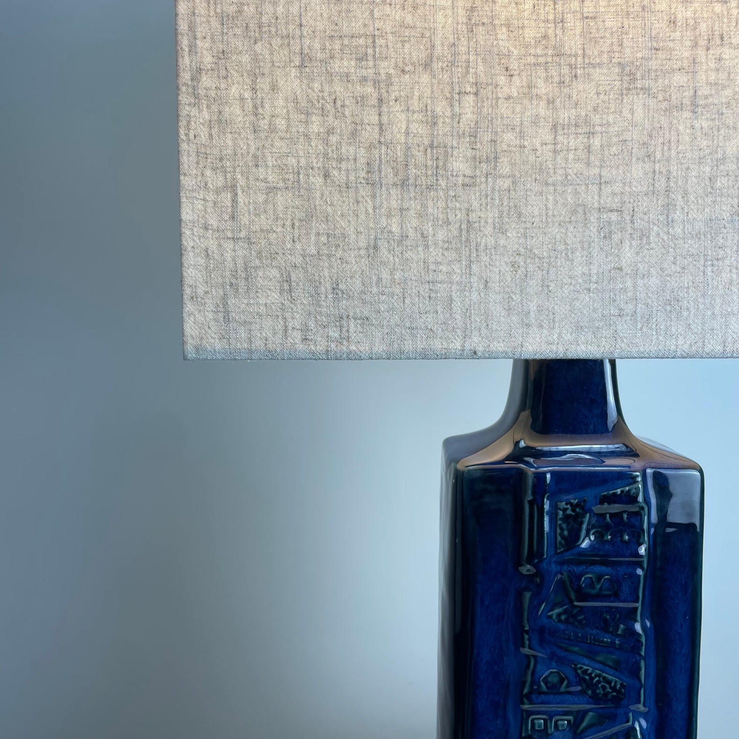Danish blue ceramic table lamp by Désirée Stentoj, 1960