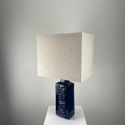 Danish blue ceramic table lamp by Désirée Stentoj, 1960