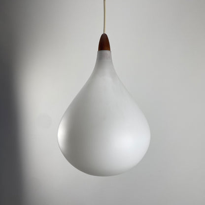 Frosted white glass pendant lamp by Holmegaard, 1960