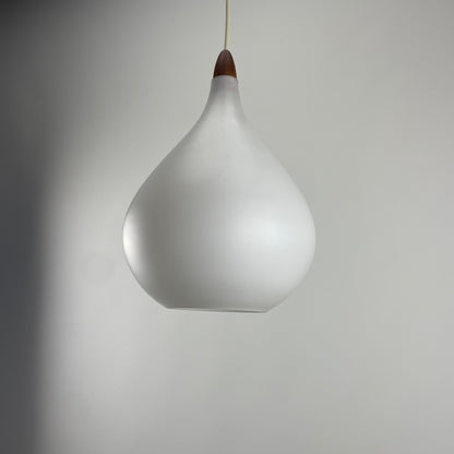Frosted white glass pendant lamp by Holmegaard, 1960