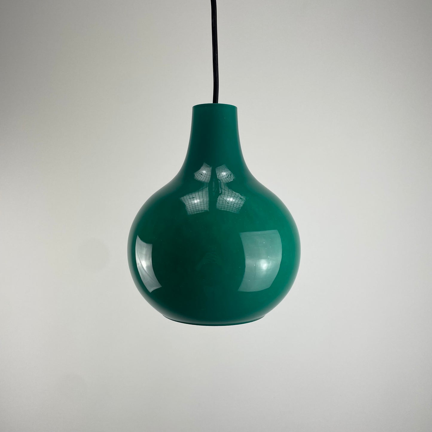 Rare droplet shaped galaxy green pendant lamp by Peill and putzler 1960