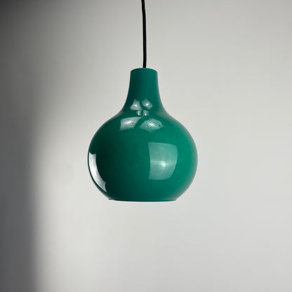 Rare droplet shaped galaxy green pendant lamp by Peill and putzler 1960