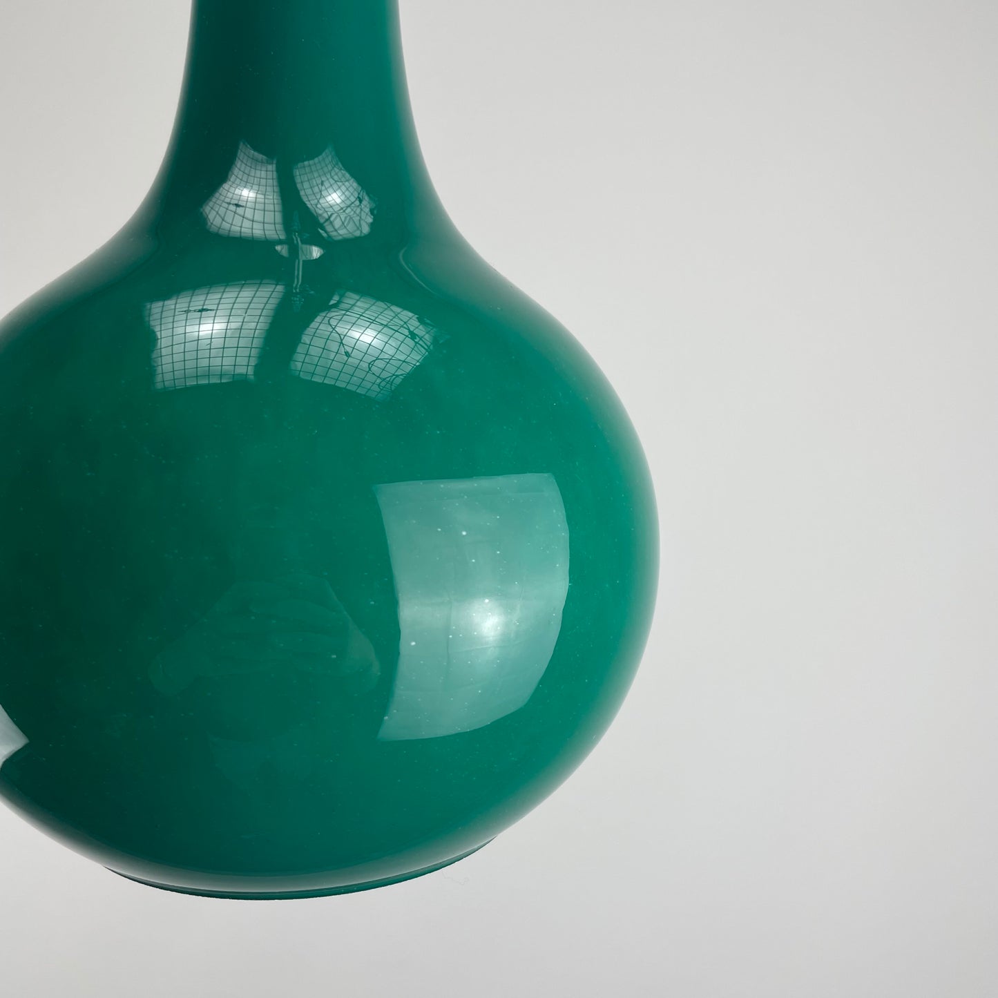Rare droplet shaped galaxy green pendant lamp by Peill and putzler 1960
