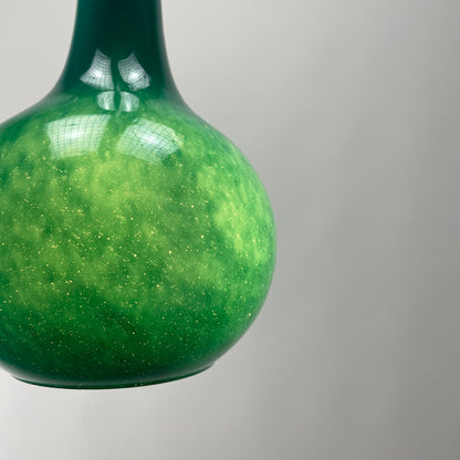 Rare droplet shaped galaxy green pendant lamp by Peill and putzler 1960