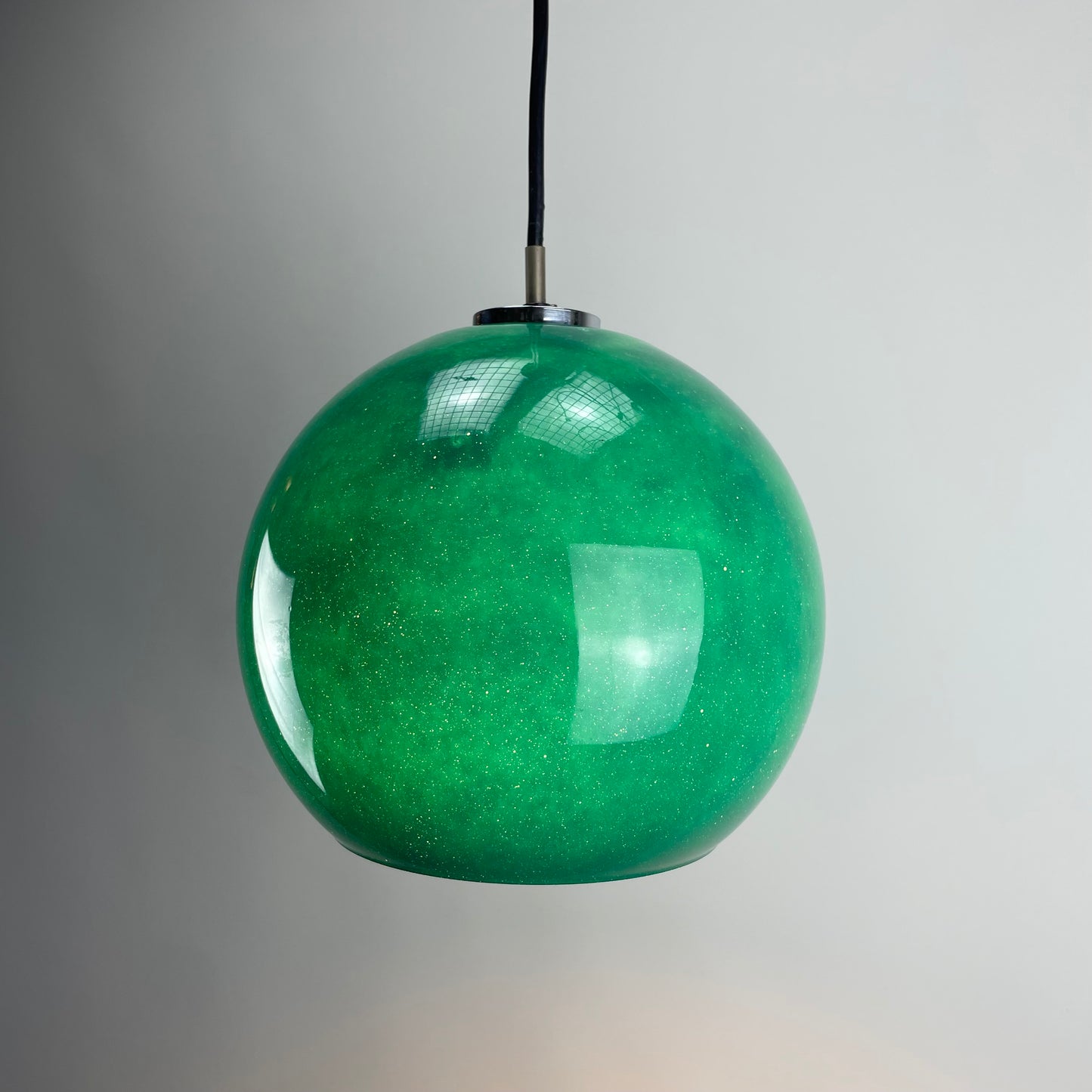Galaxy green glass pendant lamp by Peill and Putzler 1960