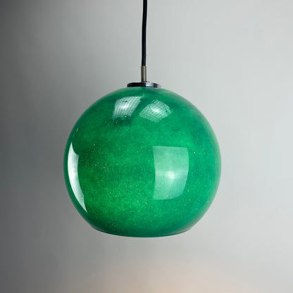 Galaxy green glass pendant lamp by Peill and Putzler 1960
