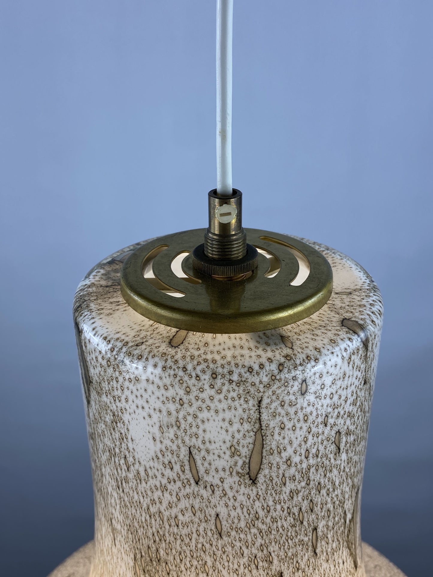 Rare snakeskin pattern glass pendant light by Viktor Berndt for Flygsfors Sweden, 1960