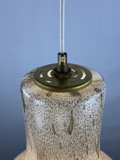 Rare snakeskin pattern glass pendant light by Viktor Berndt for Flygsfors Sweden, 1960