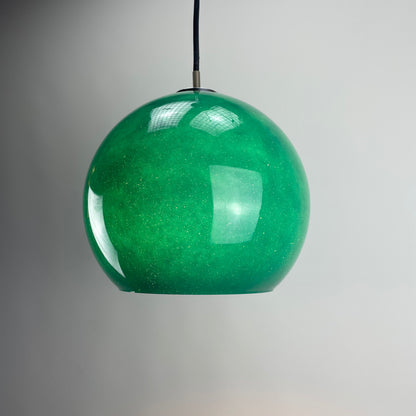 Galaxy green glass pendant lamp by Peill and Putzler 1960