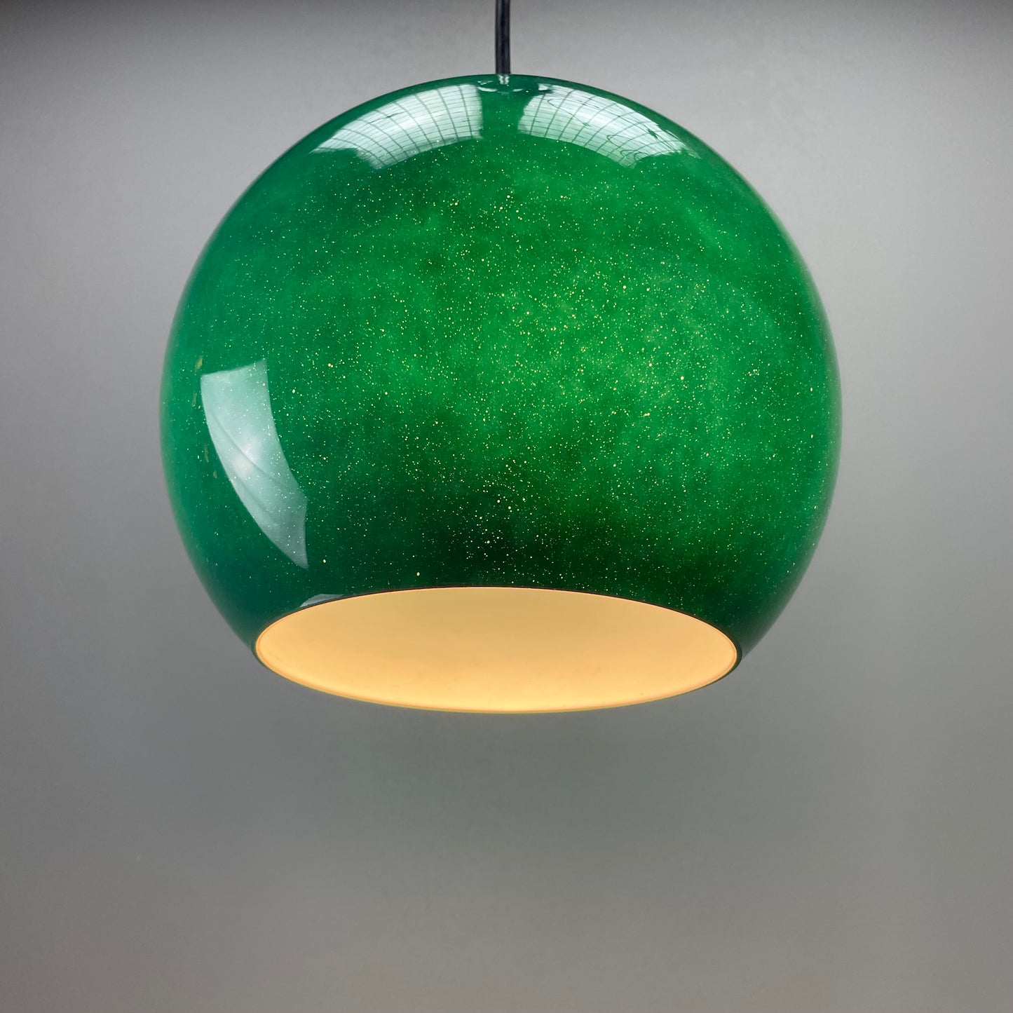 Galaxy green glass pendant lamp by Peill and Putzler 1960