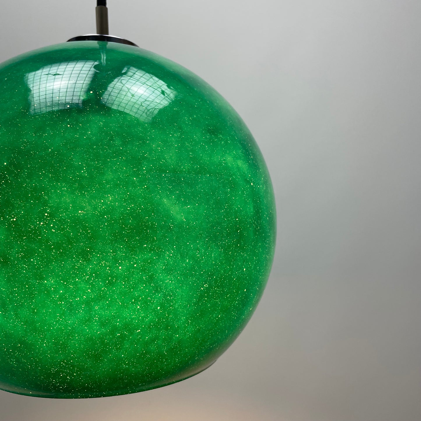 Galaxy green glass pendant lamp by Peill and Putzler 1960