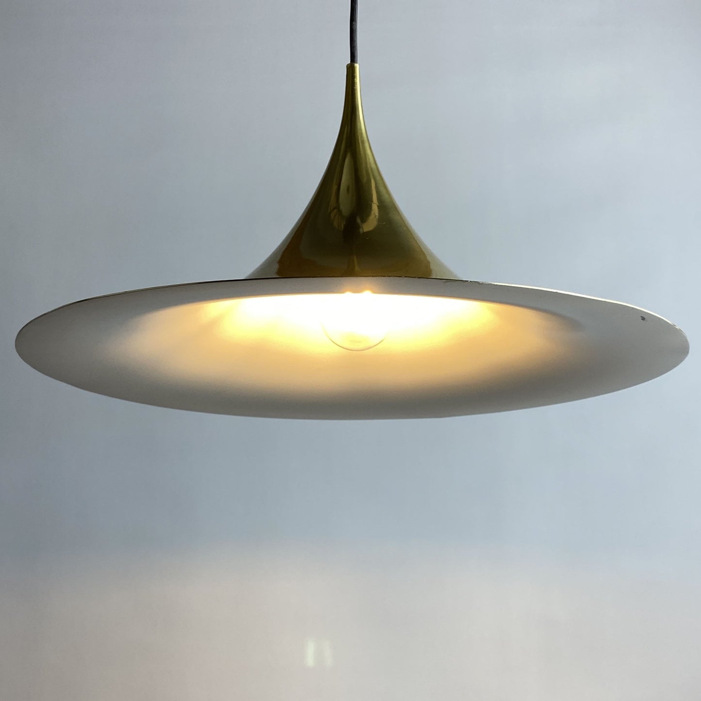 Brass 'Witchhat' Semi pendant light by Torsten Thorup and Claus Bonderup for Fog & Mørup