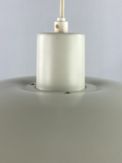 1 of 2 Vintage white and orange PH 4/3 pendant light by Poul Henningsen for Louis Poulsen