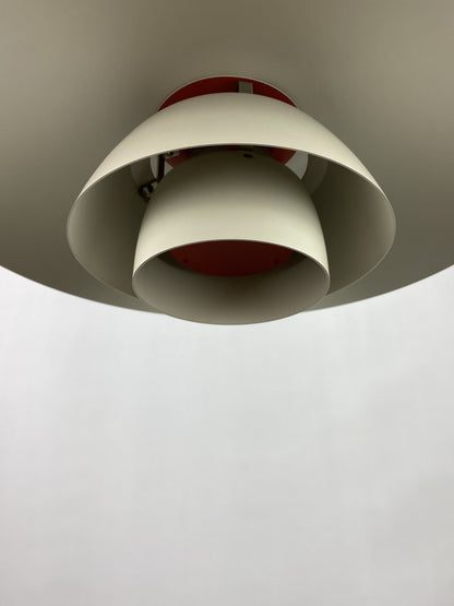 Vintage white and orange PH 4/3 pendant light by Poul Henningsen for Louis Poulsen