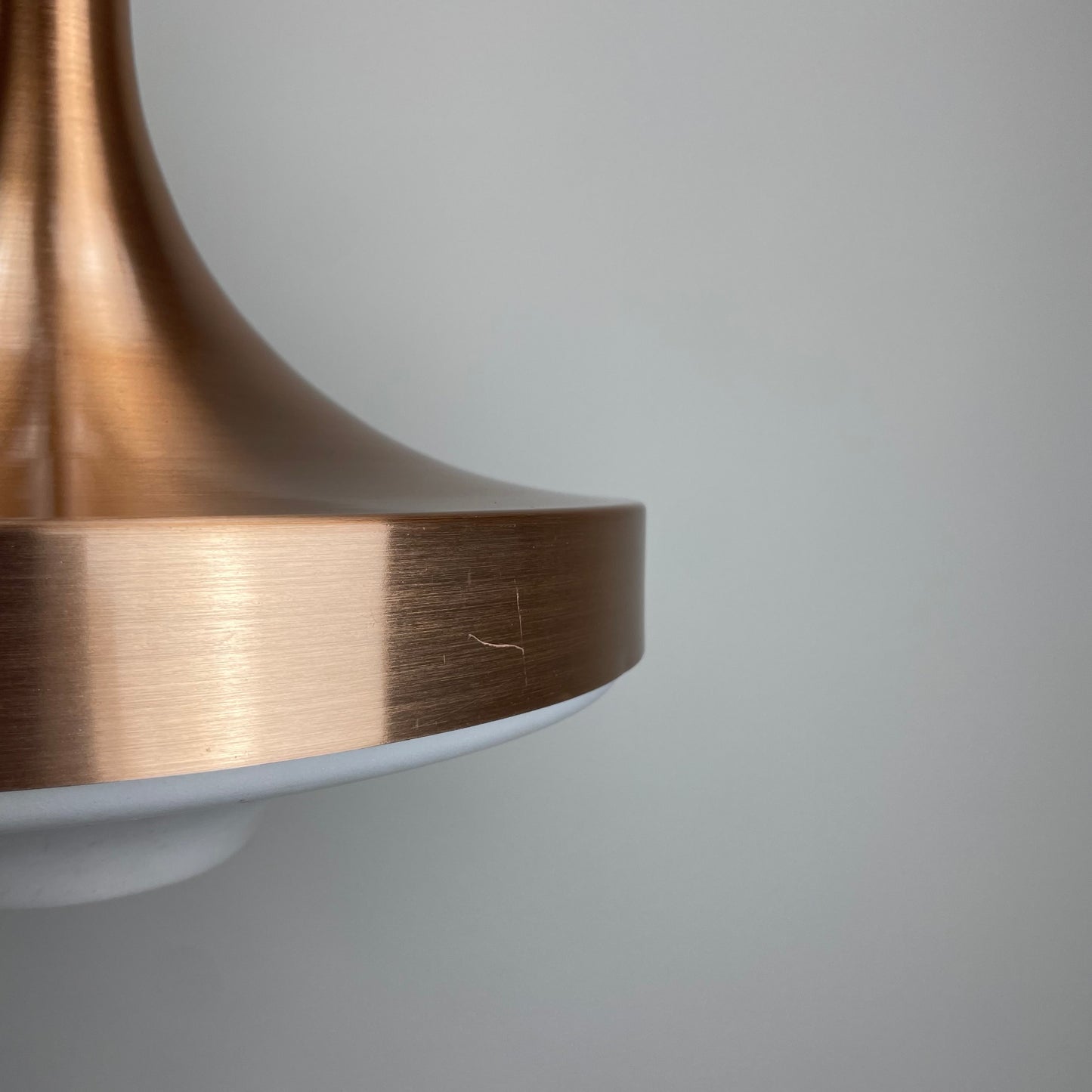 Copper and glass UFO pendant light by Doria Leuchten 1960