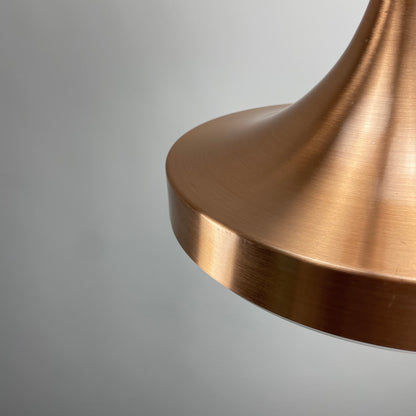 Copper and glass UFO pendant light by Doria Leuchten 1960