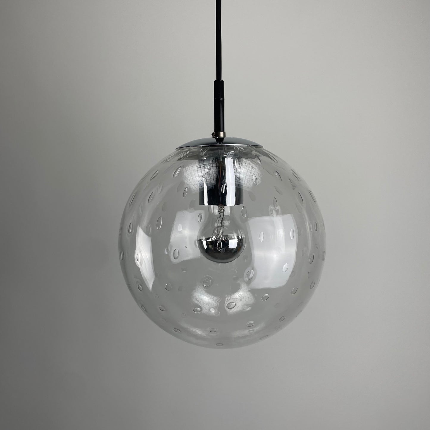 Bubble glass pendant lamp by Raak Amsterdam 1960