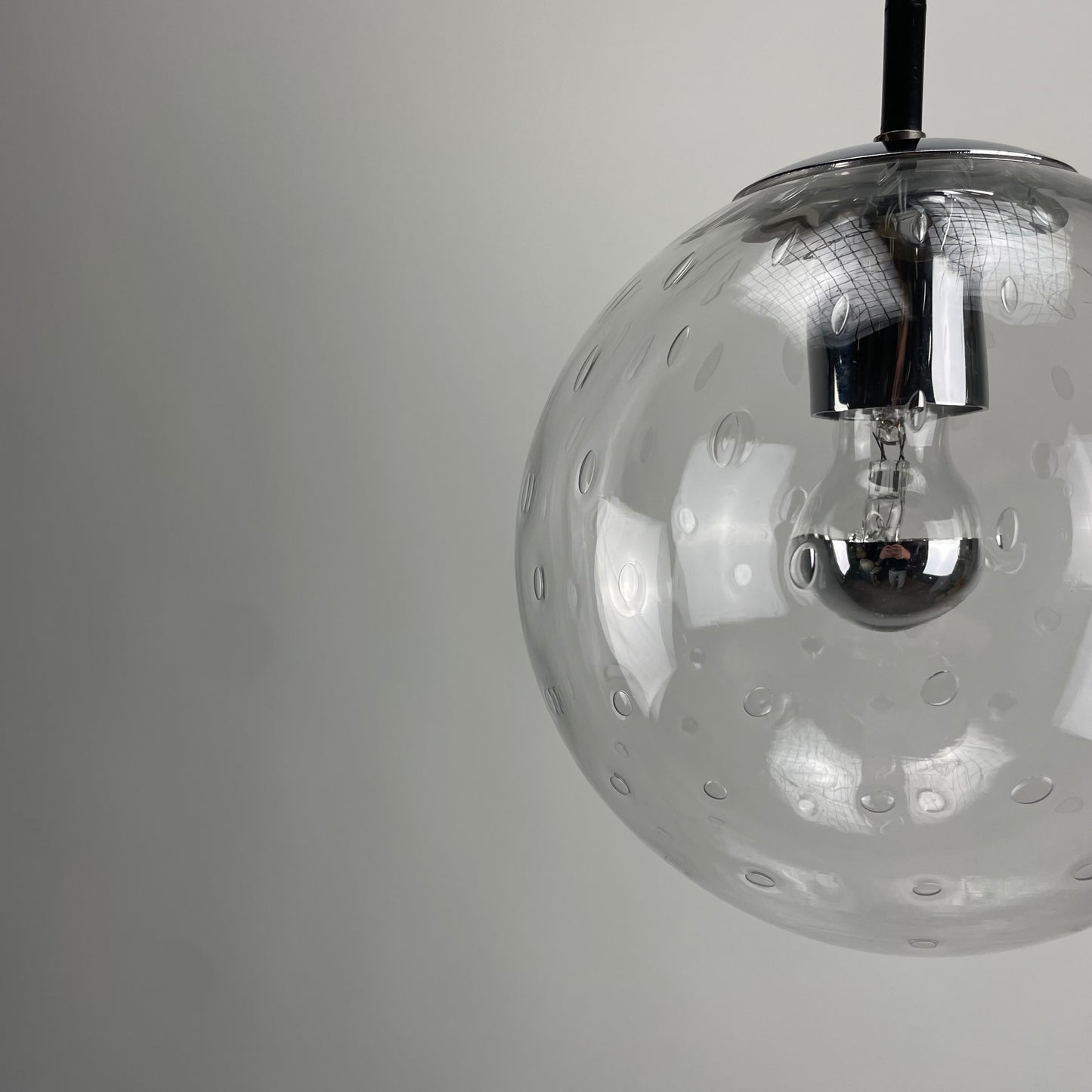 Bubble glass pendant lamp by Raak Amsterdam 1960
