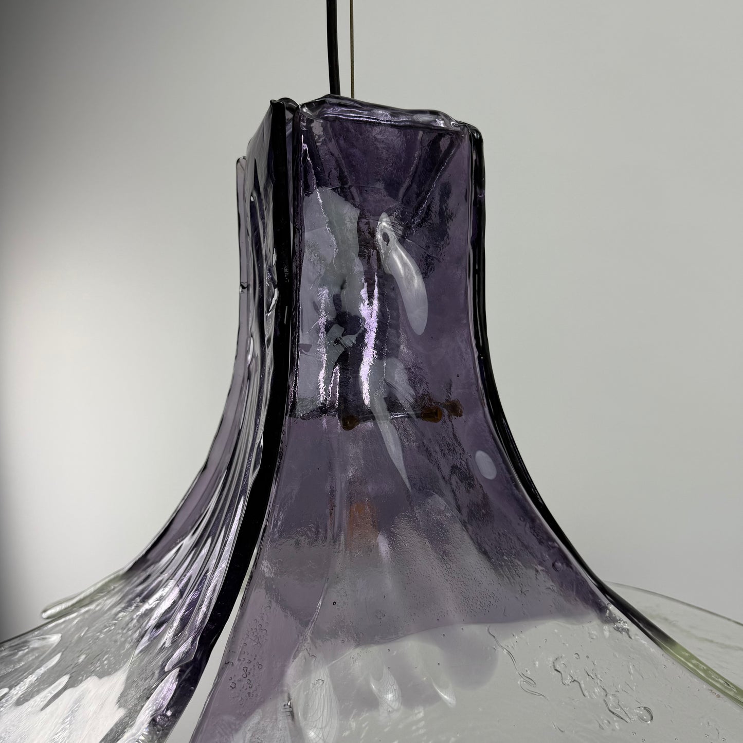Purple and clear glass pendant lamp by Carlo Nason for Mazzega 1970